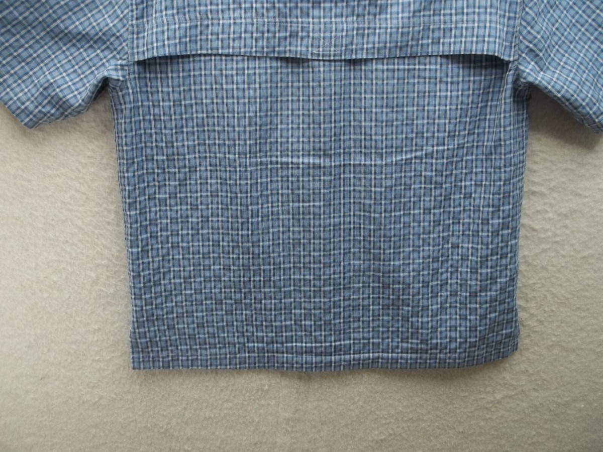 Chemise Homme AFTCO Bluewater - Bleue à Carreaux - Manches Courtes - Taille M - Occasion Très Bon État