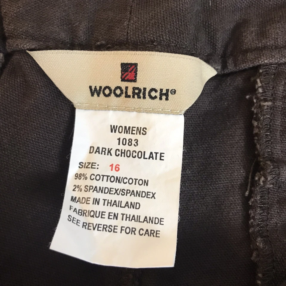 Брюки Woolrich женские размер 16 Chino высокая посадка плоские спереди коричневые эластичные - Изображение 2 из 4