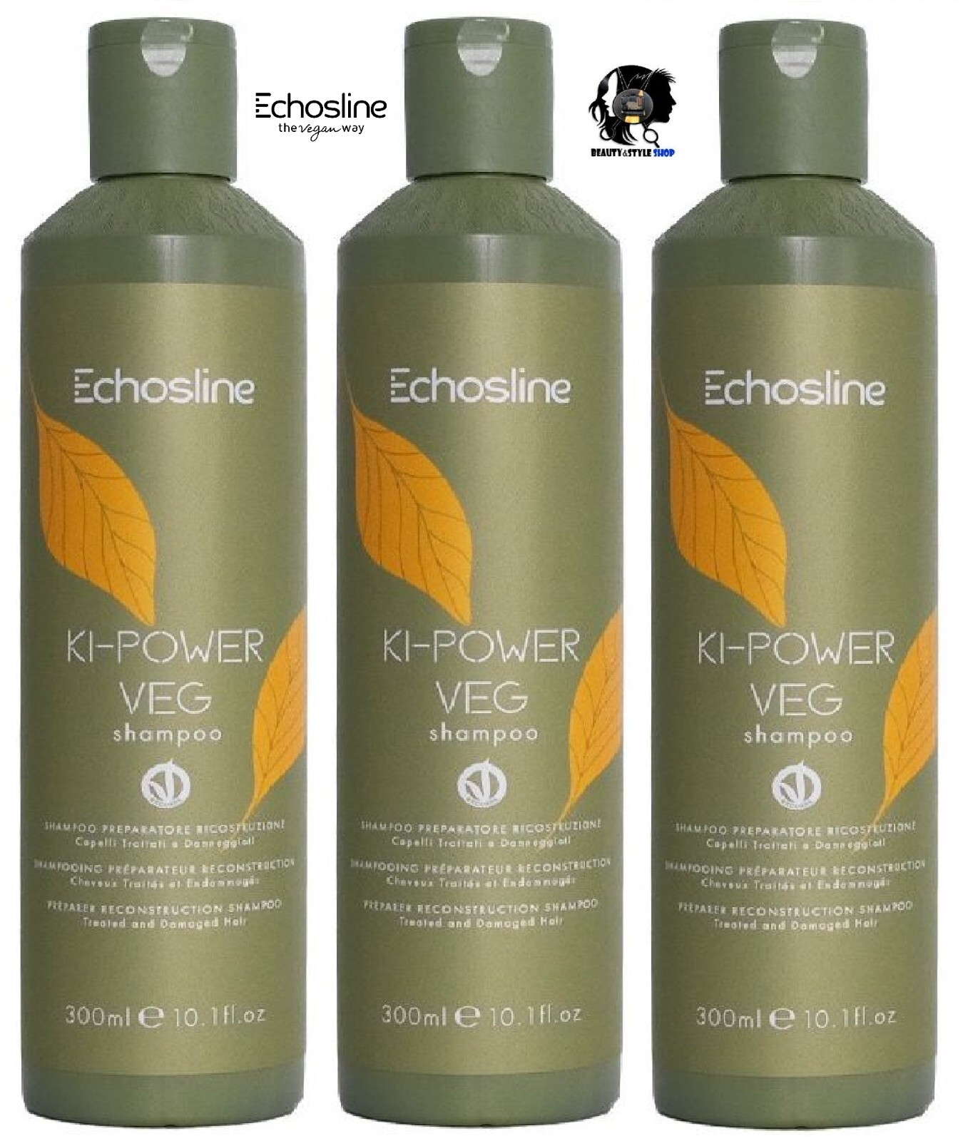 SHAMPOO CAPELLI DANNEGGIATI PROFESSIONALE ECHOS LINE KI POWER 3X300ML ECHOSLINE