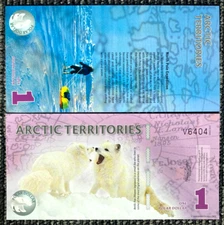 Arctic Territories 1 Dollar 2012 Polymer Artic Fox - Fantasy Bill