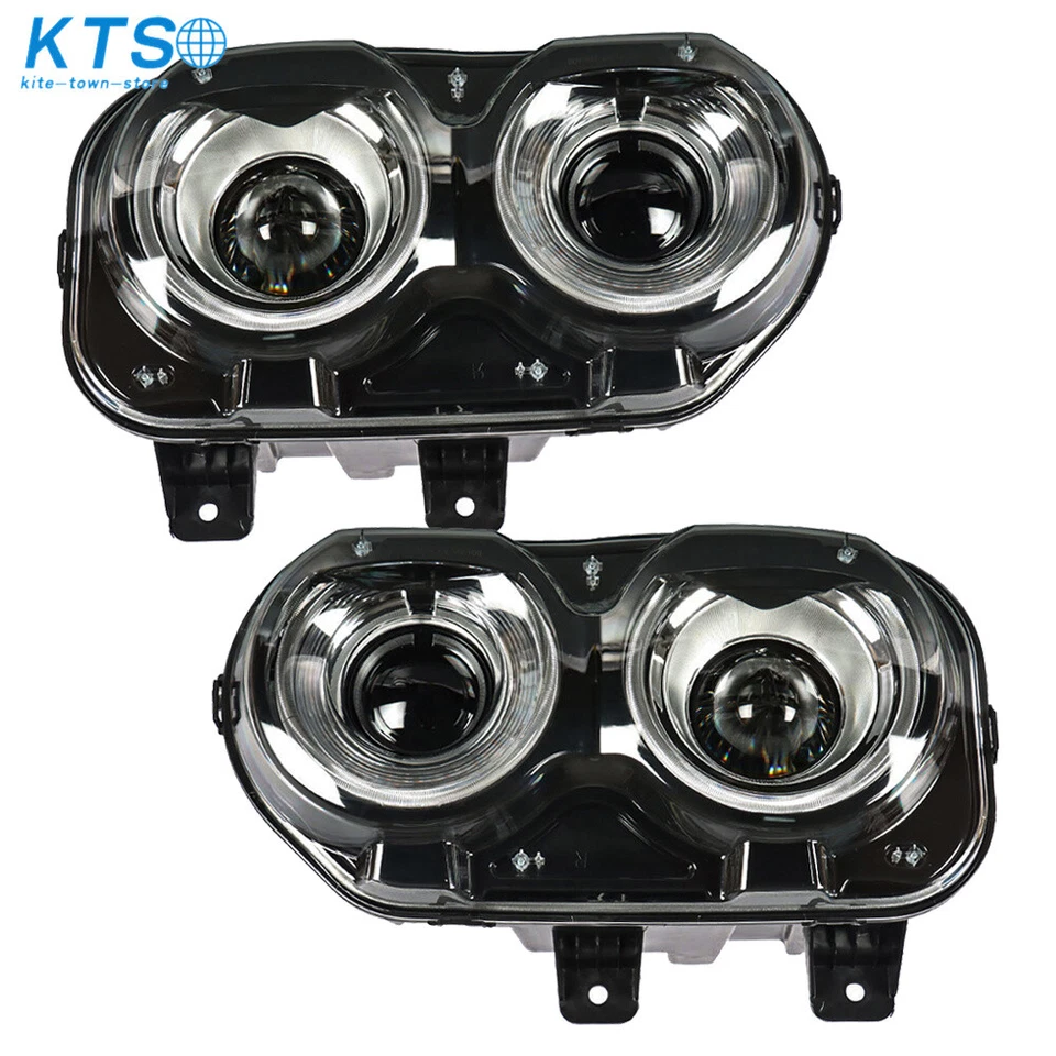 Par de faros LED halógenos proyectores para Dodge Challenger 2015-2023 Foto 3 de 4