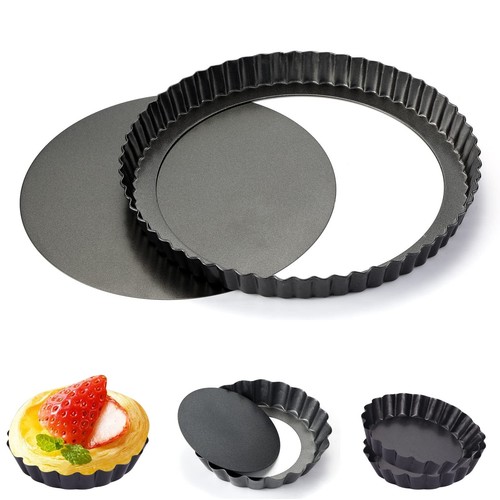 9 in Non-Stick Tart and Quiche Pan with Removable Bottom and 4 Mini Tart Pans...