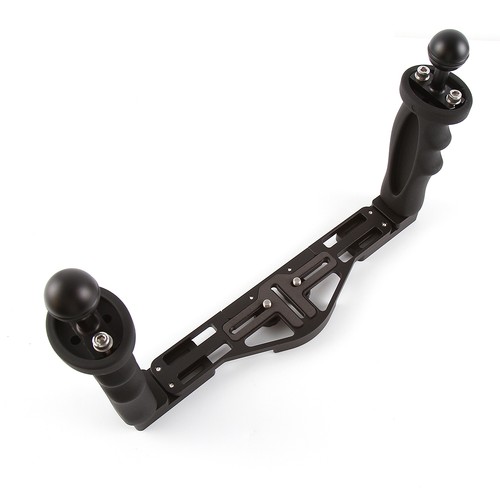 Aluminium 2 Hands Grip Tray Bracket for Underwater Camera Housing Case System - Picture 7 of 11