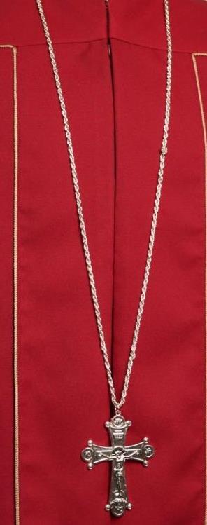 Silver Plate Christian Orthodox Bishops Pectoral Cross Crucifix