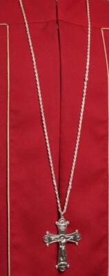 Silver Plate Christian Orthodox Bishops Pectoral Cross Crucifix