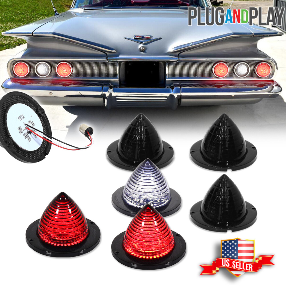 Smoked Red LED Tail and Backup Lights for 60-61 Impala Bel Air Biscayne El Camino