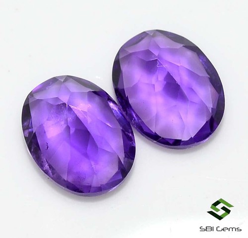 Certified Natural Amethyst Oval Cut Pair 9x7 mm 3.22 Cts Lustrous Loose Gemstone - Picture 2 of 6