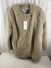 Lush Women's Fuzzy Open Jacket, Beige, Small