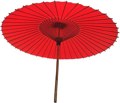Japanese Wagasa Paper Umbrella Red Waterproof Bamboo