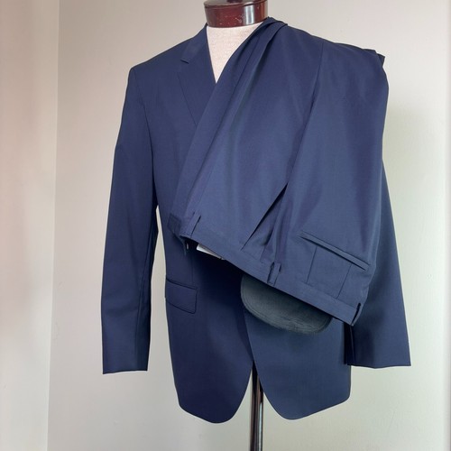 Hugo Boss Suit 42R Jeffery 181S Navy Wool Blazer & Simmons Dress Pants 36x28.5