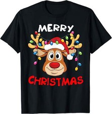 Merry Christmas Reindeer Xmas Family Women T-Shirt Thanksgiving Day
