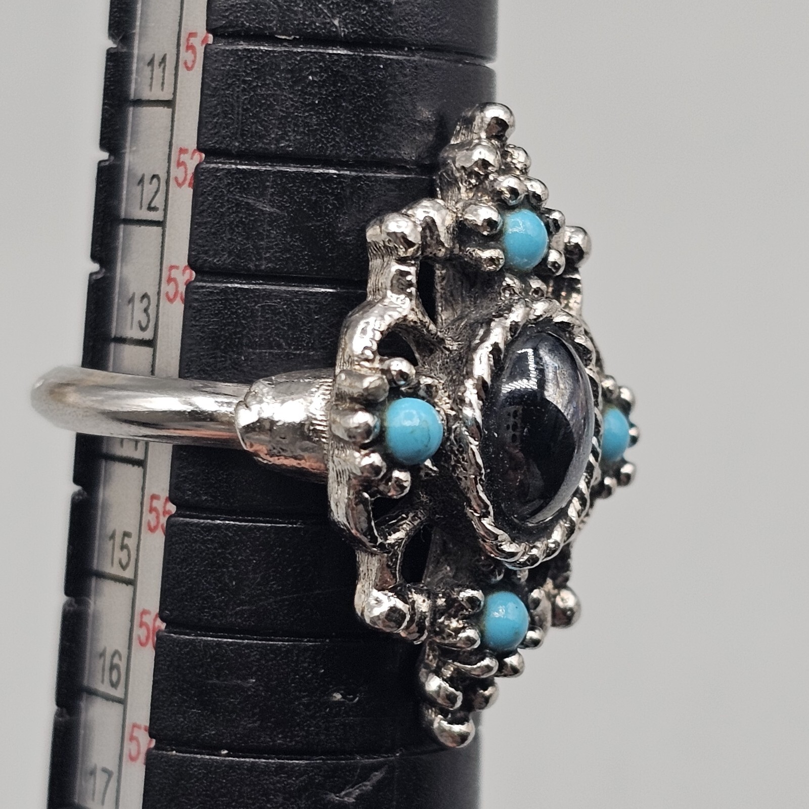 Avon Germany Ring Silver Plated Simulated Turquoi… - image 12