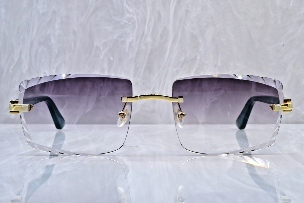 七色海月Cartier マネークリップ　特価 Cartier rimless composite C decor gold money greeen sunglasses