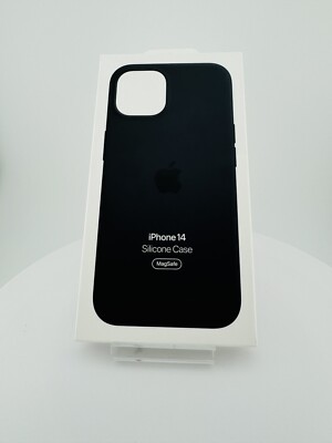Apple iPhone 14 Silikon Case Hülle MagSafe Midnight Schwarz Original MW5R3ZM/A