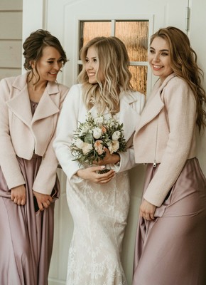 Wedding Pink Coat, Bridal Women Jacket 
