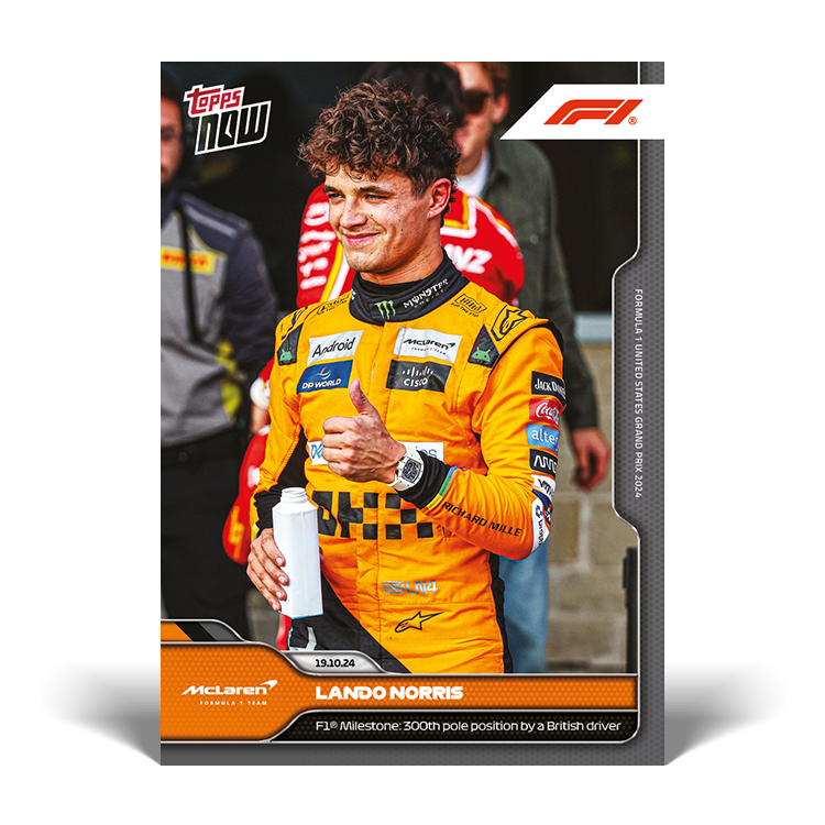 2024 Topps Now F1 59 LANDO NORRIS 300TH POLE POSITION BY