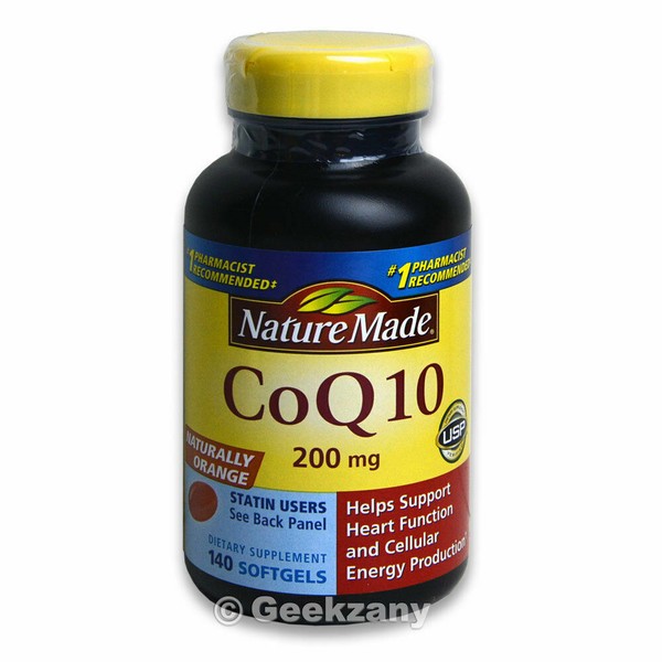 Nature Made Coq10 Coenzyme Q10 200 MG 2 Bottles 140 Softgels Each for