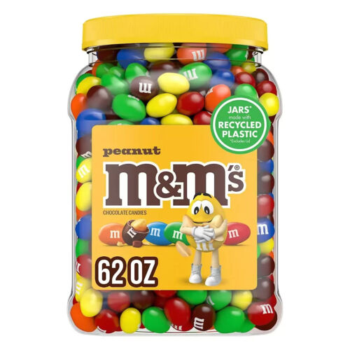M&M'S Peanut Milk Chocolate Candy Bulk Jar (62 oz.) FAST SHIPPING