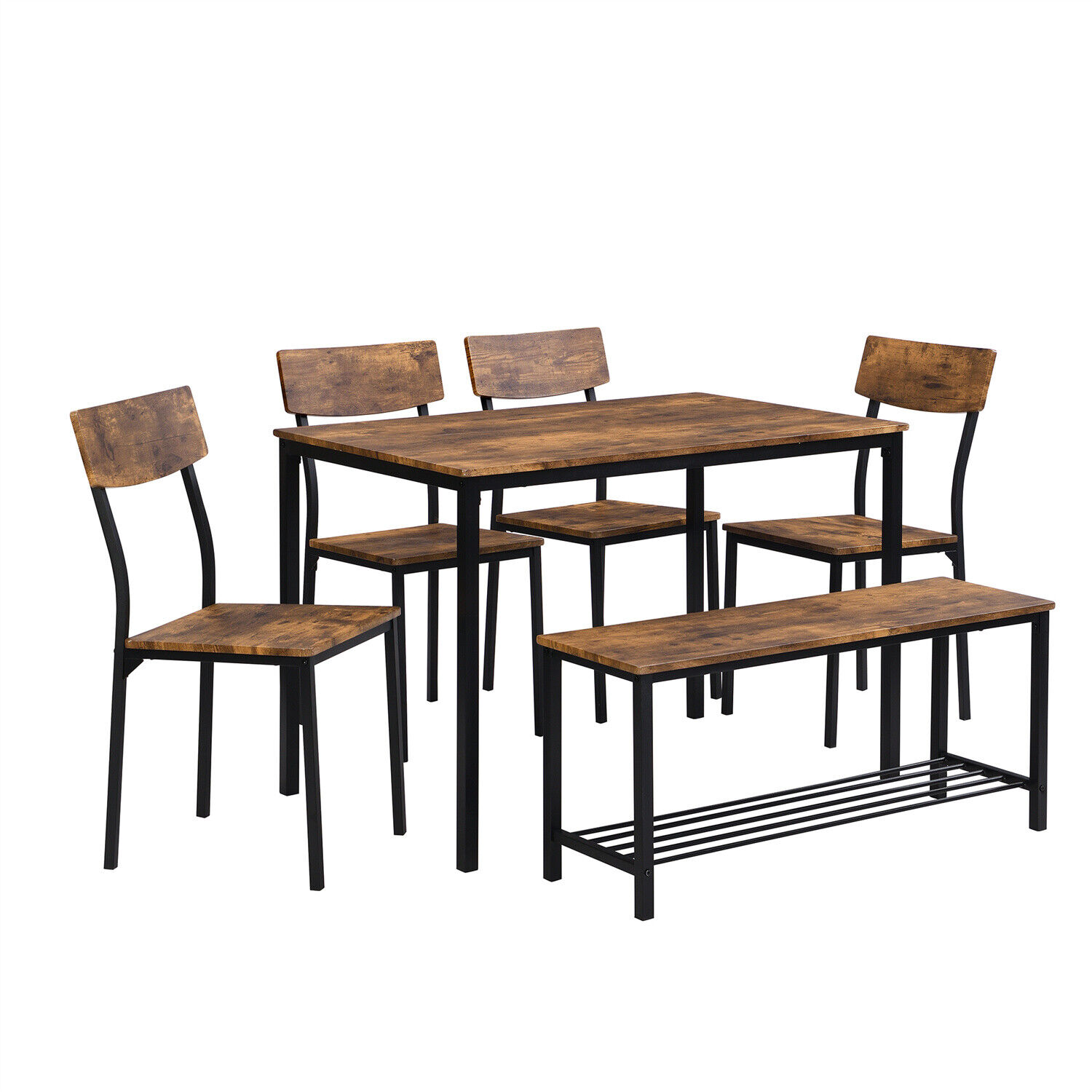 Esszimmergruppe Esstisch Küchentisch Tisch mit 4 Stühlen und 1 Sitzbank Set