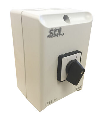 SCL 40AMP 4 POLIG IP65 GESCHLOSSENER UMSCHALTSCHALTER KEINE AUSSCHALTPOSITION