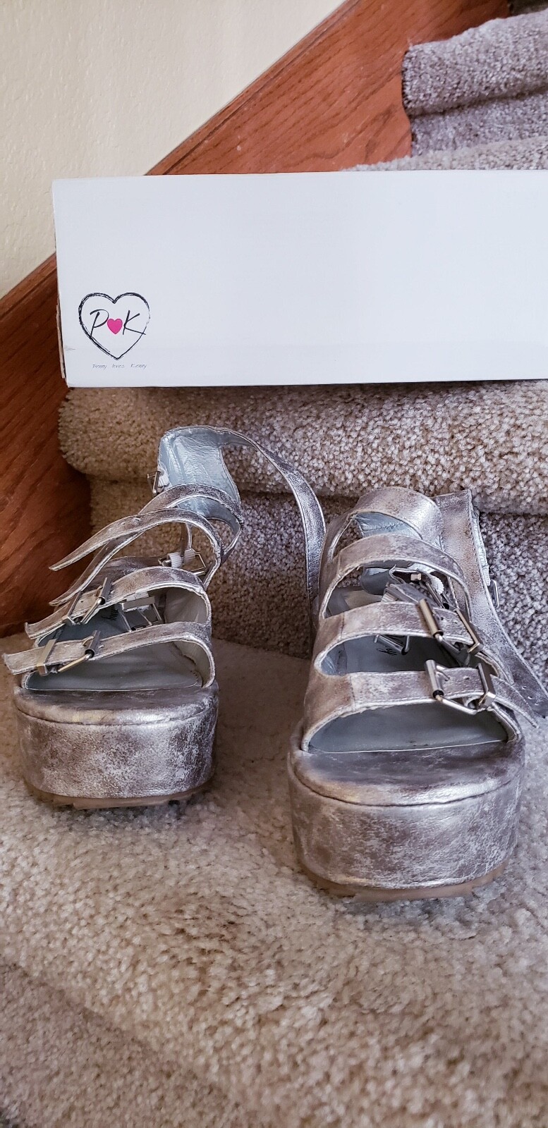 flatform strappy platform sandals gladiators 8.5 … - image 1