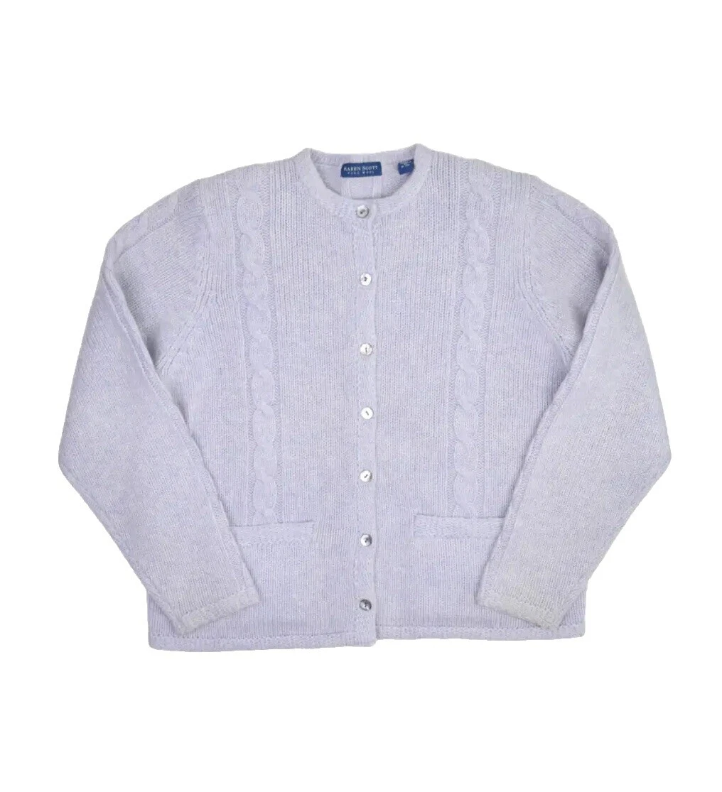 Suéteres para mujer Karen Scott cárdigan de lana lisos