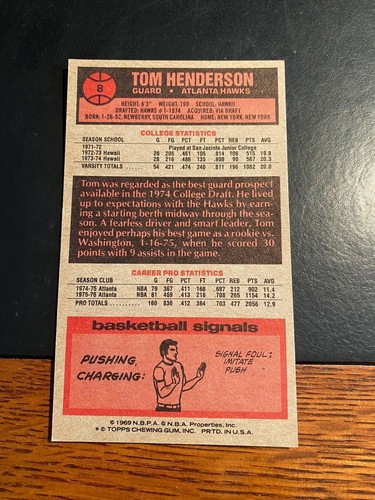 1976 TOPPS BASKETBALL #8 TOM HENDERSON!! COMPLETE SET BREAK!! - Picture 2 of 2