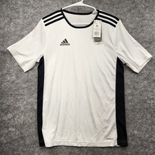 NWT Adidas Entrada 18 Football Soccer Jersey White Black Youth Size XL 15-16Y