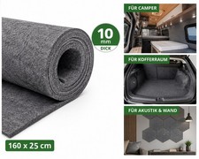 Filzmatte 10mm Grau 160x25cm Akustikfilz Polyesterfilz D&auml;mmfilz Wohnmobil Camper