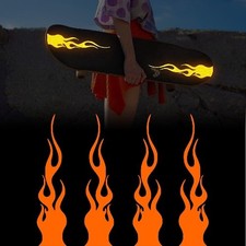 4-Pack 7.8" Orange Flame Reflective Decal Sticker for Car, Motor Color: Orange