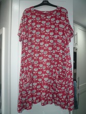 Seasalt red dress/tunic top Floral grey-Mill Pool  size 20 (22) midi fab con