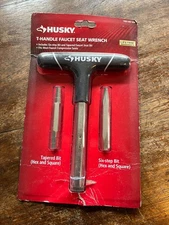 Husky T-Handle Faucet Seat Wrench W/ 6 Step Bit And Tapered Faucet Compression