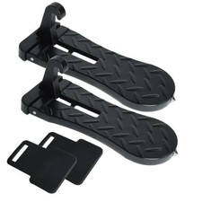 Car Door Step with Latch Protector, 2PCS Extended Foldable 2 pack Black