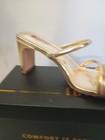 Gold Women's Heels 3.5” Sandals Open Toe Slides 9 IDIFU — photo 6