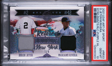 DEREK JETER MARIANO RIVERA 2021 Leaf Art of Sport #RR33 Game Used THE ONLY PSA!