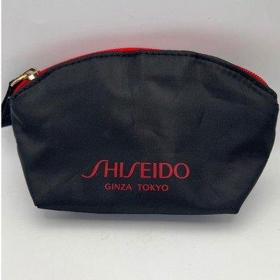 Shiseido Ginza Tokyo Make up Cosmetic Bag 7'' black red