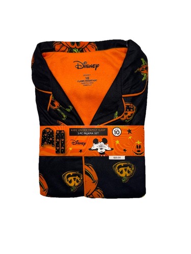 Disney Store Mickey Mouse Flannel Halloween Unisex Boy's or Girl Pajama Set New