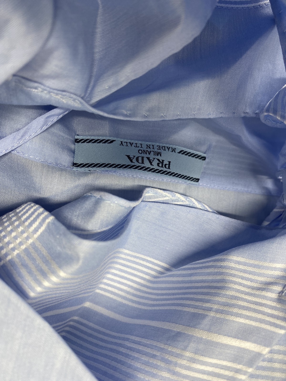 Prada Womens Bastista Check Cute Cotton Mini Dress Size 4/IT 40 Azzurro Blue thumbnail 16