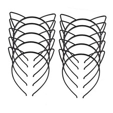 10PCS Cat Ears Headband Set for Women Girls Halloween Black Cat 10pcs Black