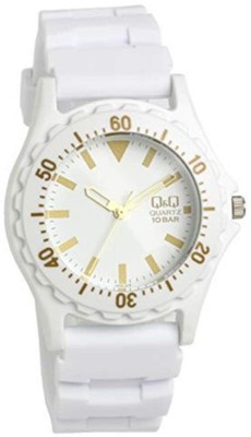 CITIZEN Q&Q Watch, 10 ATM Water Resistant, Rubber, White, Diver's Design