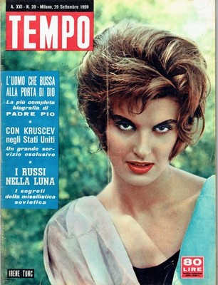 TEMPO 1959/39=IRENE TUNC=LUNIK=CAPRERA=ELSA MARTINELLI=JAYNE MANSFIELD=MAGAZINE=