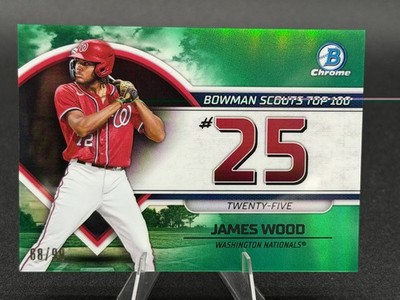 2023 Bowman - Bowman Scouts Top 100 James Wood #BTP-25 Green Refractor /99 (RC)