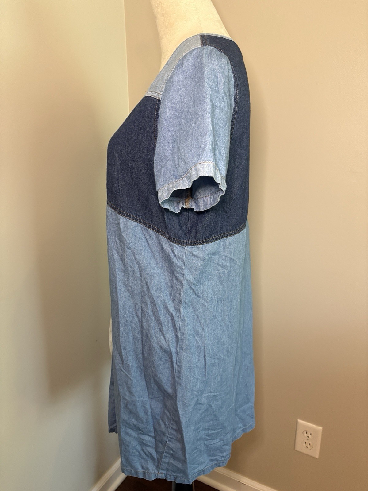 Given Kale Women’s Patchwork Denim Like Chambray … - image 5