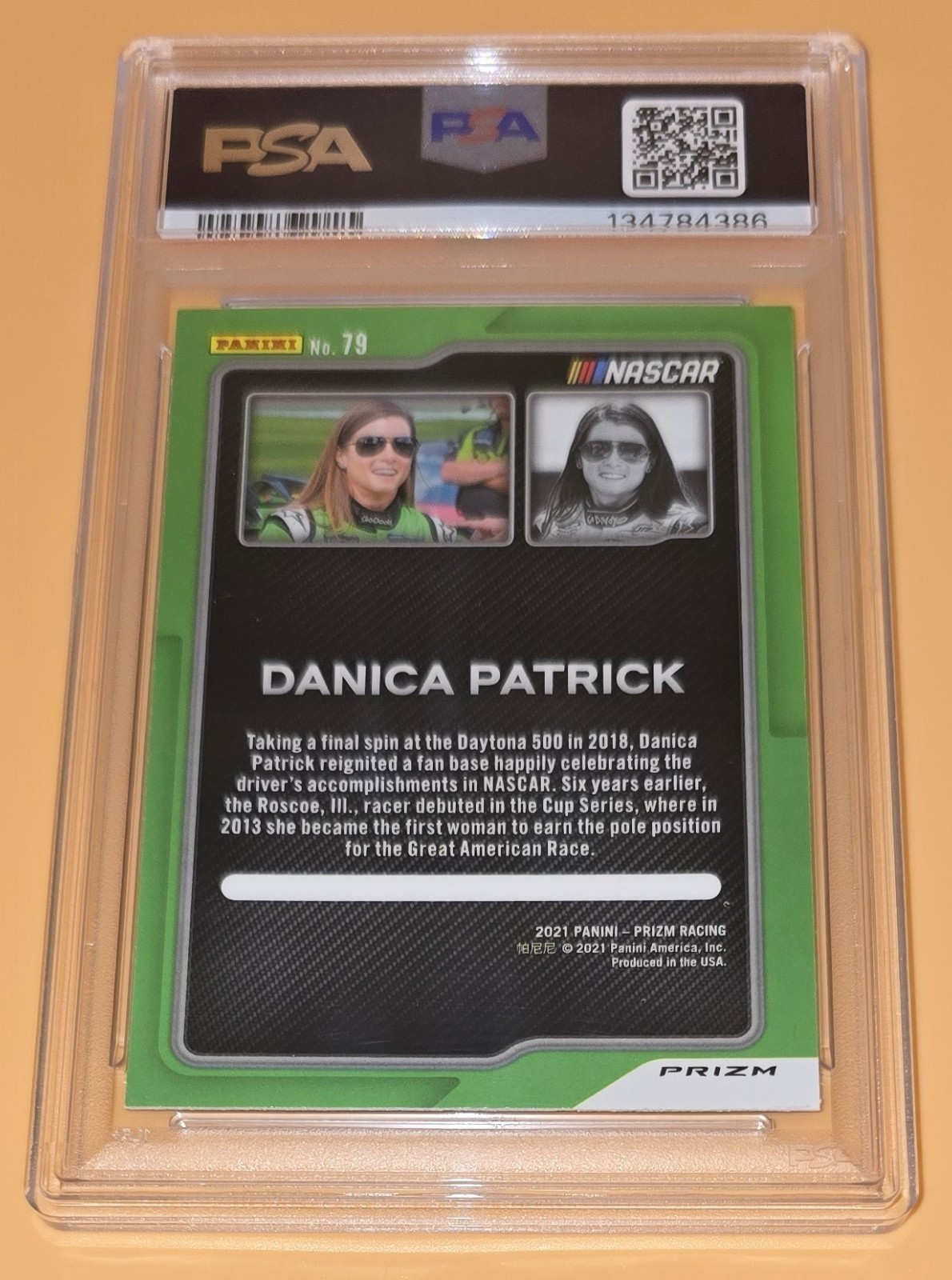 Danica Patrick PSA 10 Low Pop 1 Red Blue Hyper Prizm Parallel 2022 Prizm Racing view 9
