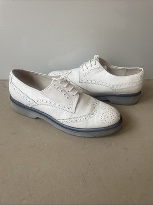 Gisel Moire Paris Oxford Shoes EU 37  US 6.5 White Leather