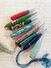 Set of Eight Short Vintage Mechanical Pencils, Golf Bridge Miniature Ring Top — photo 1