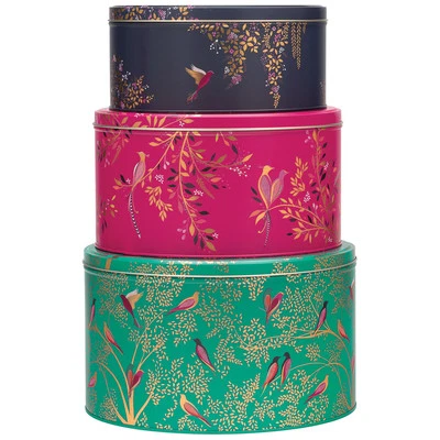 Sara Miller Cake Tins Chelsea Collection Set of 3 Nested Round in Metal
