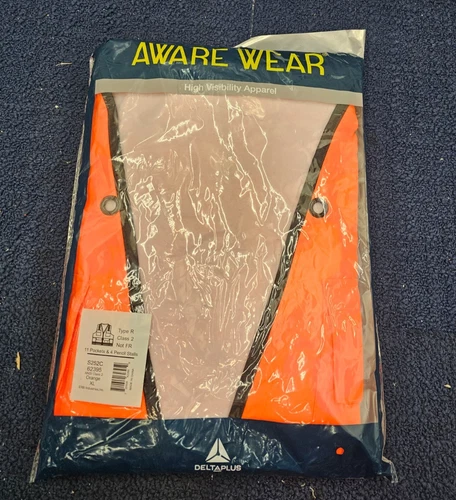ERB Delta Plus S252C Type R Class 2 Deluxe Surveyor Safety Vest, XL Orange 62395 - product listing photo