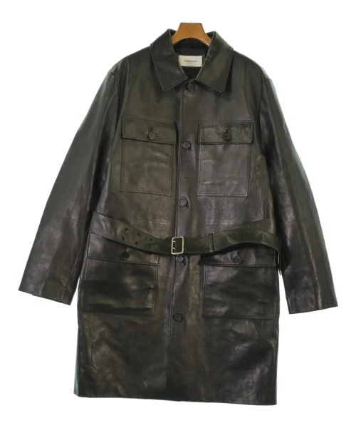Salvatore Ferragamo Leather Outer Shell Black Coats, Jackets