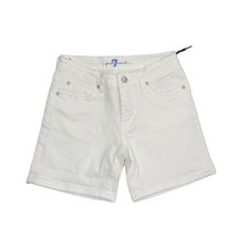 7 for all Mankind Youth Girl White Denim Jean Shorts Size 10 NWT Streetwear Chic